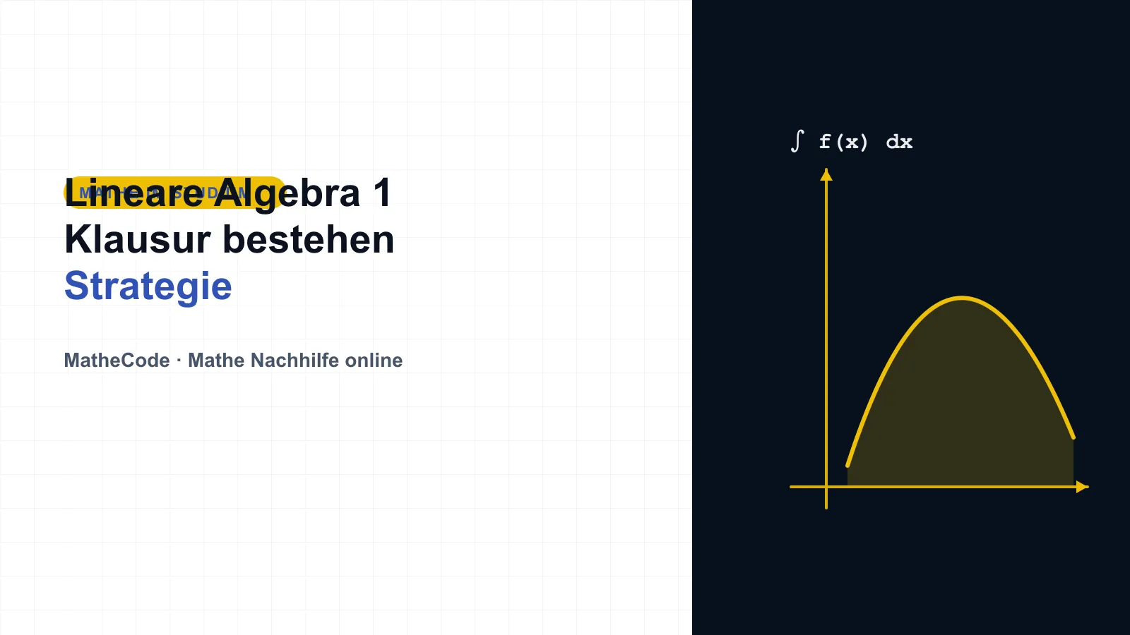 Illustration zum Thema Lineare Algebra 1 Klausur bestehen: Strategie