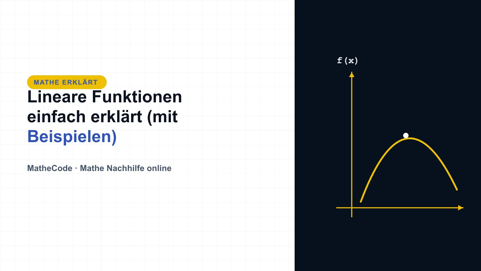 MatheCode-Titelbild zum Thema lineare Funktionen